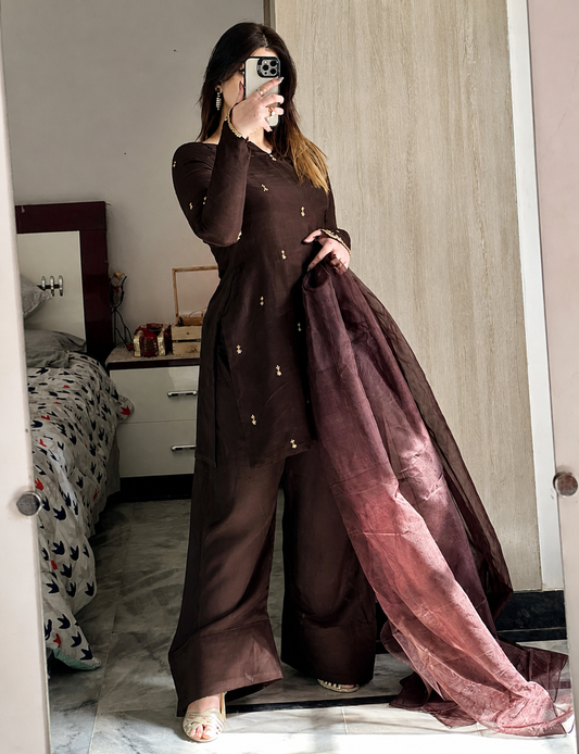 Sahar by AHNEK A Timeless Expression of Brown Elegance in Silk