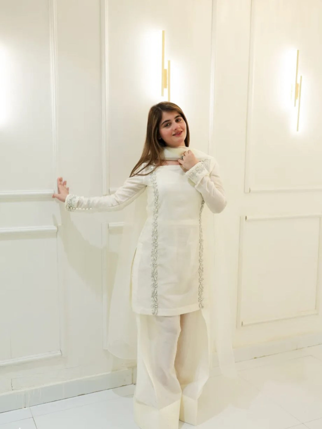 Chand by AHNEK A Timeless Ivory Elegance in Sheesha Silk