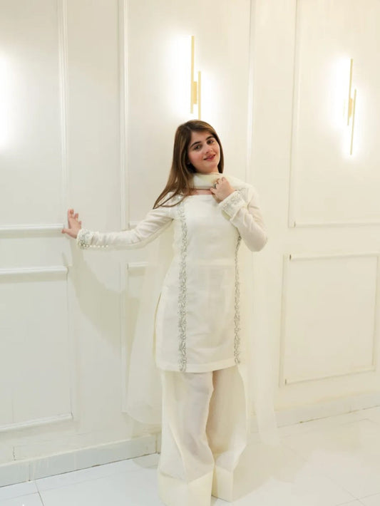Chand by AHNEK A Timeless Ivory Elegance in Sheesha Silk